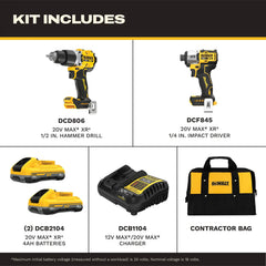 DeWalt DCK250QQ2 20V MAX XR 2-Speed Hammer Drill & Impact 2-Tool Combo Kit - image 2