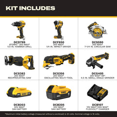 DeWalt DCK650D1P1 20V MAX Lithium-Ion Cordless 6-Tool Combo Kit with 5.0 Ah and 2.0 Ah Batteries and Charger - image 2