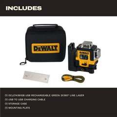 DeWalt DCLE14361GB USB Rechargeable 3x360° Green Line Laser - image 4
