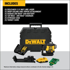 DeWalt DCLE34031D1 20V 3 x 360 Line Laser - image 2