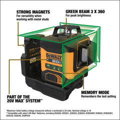 DeWalt DCLE34031D1 20V 3 x 360 Line Laser - image 3