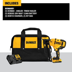 DeWalt DCN660D1 20V MAX XR 16ga Angld Finish Nailer Kit - image 3
