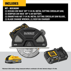 DeWalt DCS383H1 20V MAX XR 7-1/4 in. Metal Cutting Circular Saw Kit - image 4