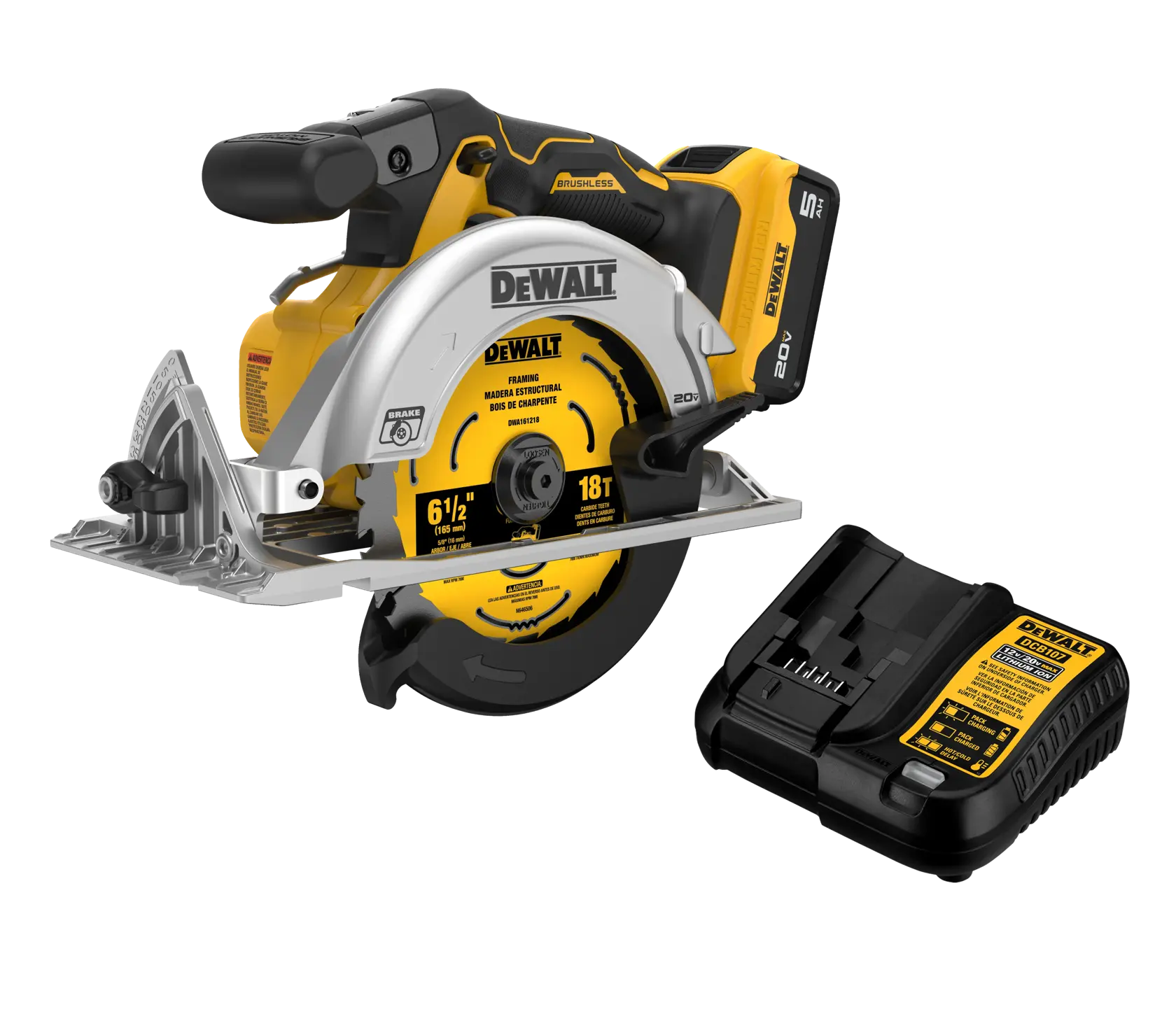 DeWalt DCS565P1 20V MAX XR 6-1/2-in Brushless Cordless Circular Saw Kit - image 1