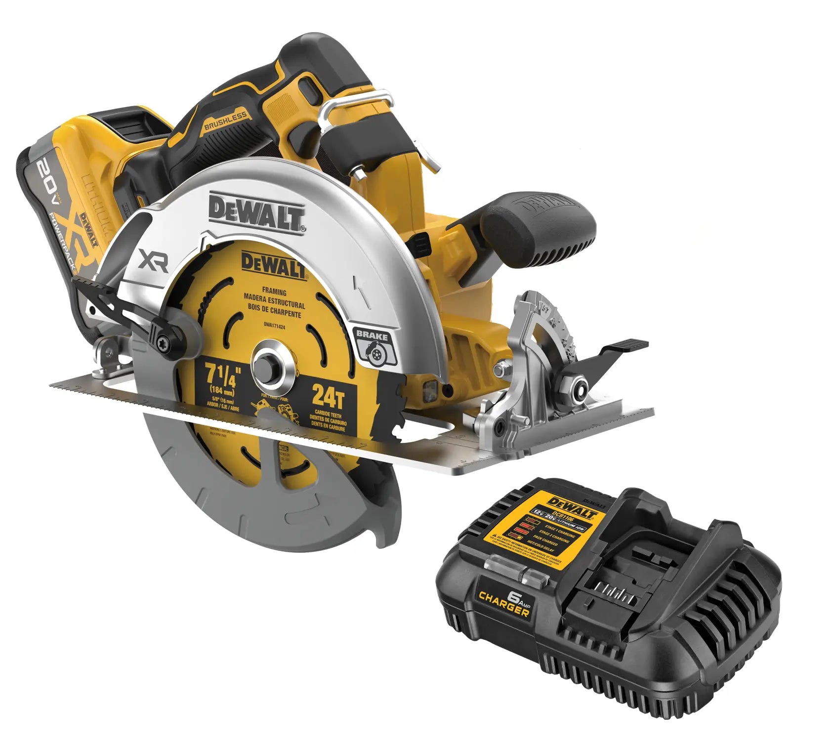 DeWalt DCS590WW1 20V MAX XR 7-1/4 in. BrushlessCircular Saw Kit - image 1