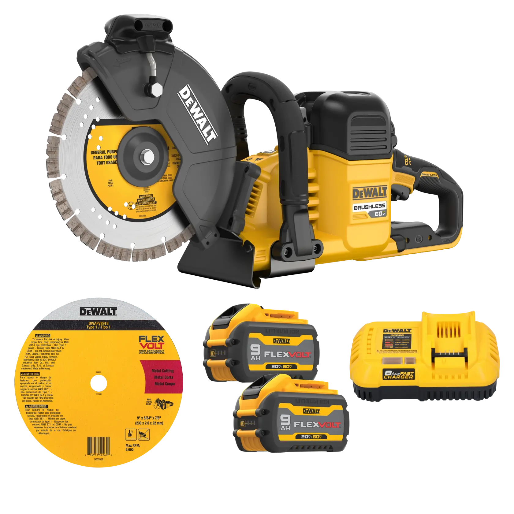 DeWalt DCS692X2 60V MAX 9-in Brushless Cordless Cut-Off Saw - image 1