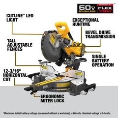 DeWalt DCS781X1 60V MAX 12-in Brushless Cordless Double-Bevel Sliding Miter Saw Kit - image 4