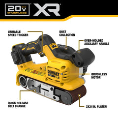 DeWalt DCW220B 20V MAX XR Brushless Cordless 3-in x 21-in Belt Sander (Tool Only) - image 4