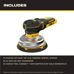 DeWalt DCW230B 20V XR 6-in Random Orbit Sander (Tool Only) - image 4