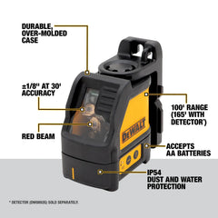 DeWalt DW088K 165 ft. Red Self Leveling Cross Line Laser - image 4