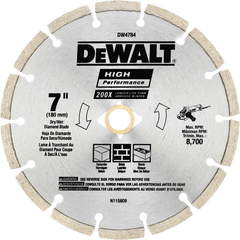 DeWalt DW4784 7" High Performance Segmented Diamond Blade - image 1