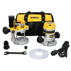 DeWalt DW618PKB 2-1/4 HP EVS Fixed Base / Plunge Router Combo Kit With Soft Start - image 2