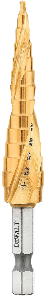 DeWalt DWA1783IR 1/8" to 1/2" Impact Ready Titanium Nitride Step Drill Bit - image 1