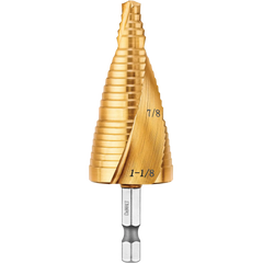 DeWalt DWA1789IR 7/8" to 1-1/8" Impact Ready Titanium Nitride Step Drill Bit - image 1