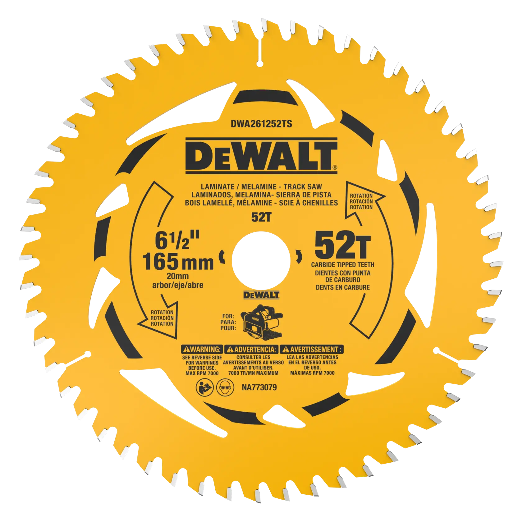 DeWalt DWA261252TS 6-1/2" 52T Laminate and Melamine Track Saw Blade - image 1