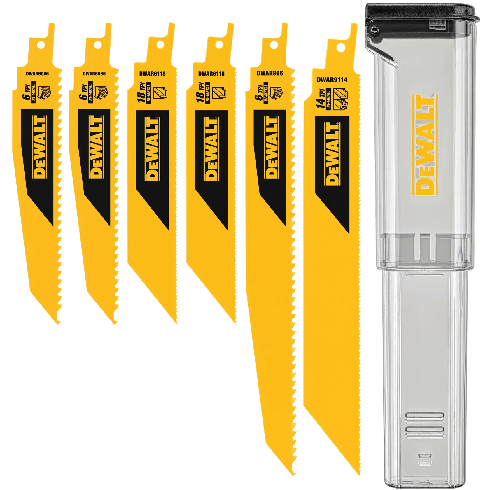 DeWalt DWAR6SETCS 6-Piece Bi-Metal Reciprocating Saw Blade Set with Case - image 1