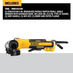 DeWalt DWE43214N 5 in. Brushless Paddle Switch Small Angle Grinder With Kickback Brake, No Lock-On - image 3