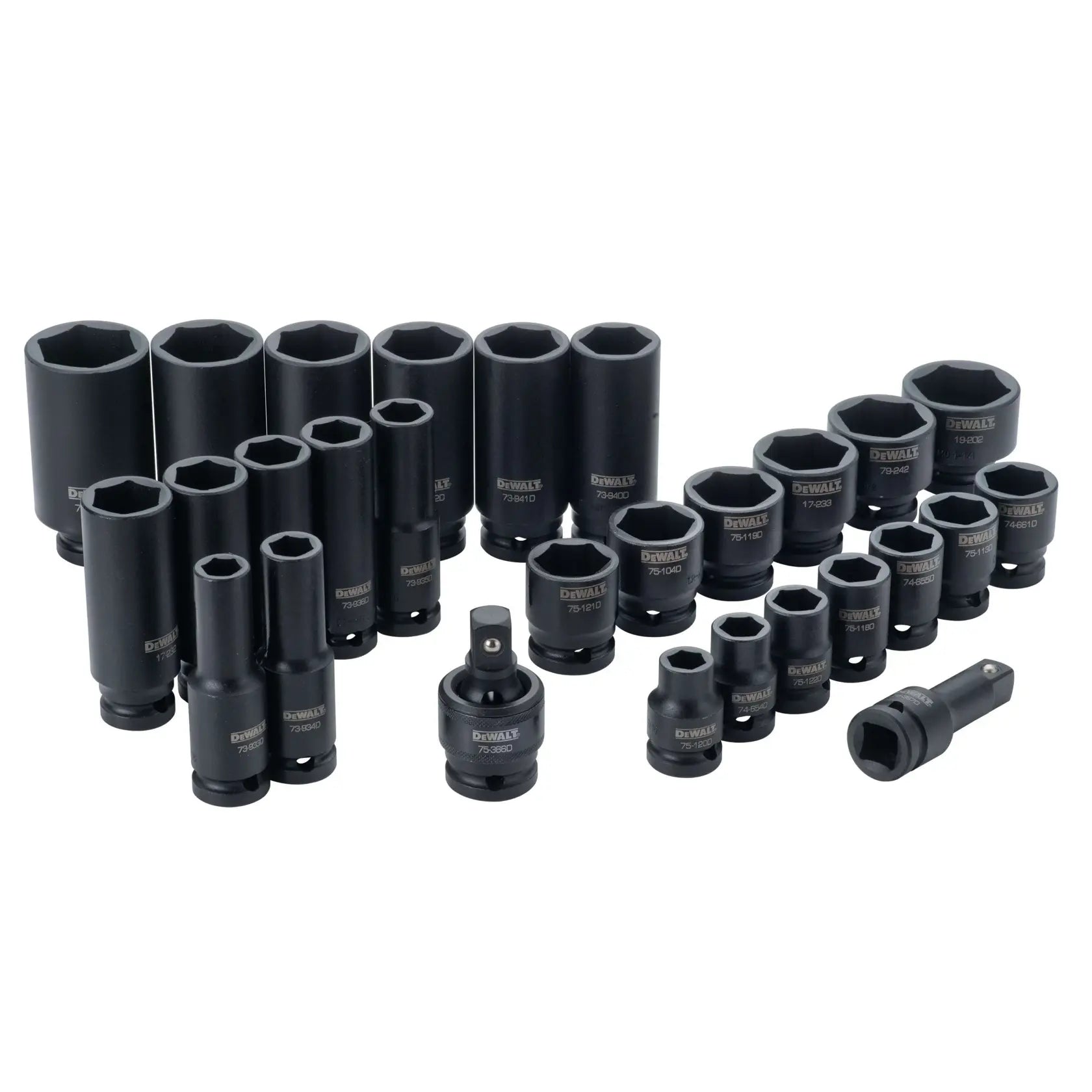 DeWalt DWMT19244 1/2" Drive Standard and Deep 6-Point Impact Socket Set, 28-Piece - image 1