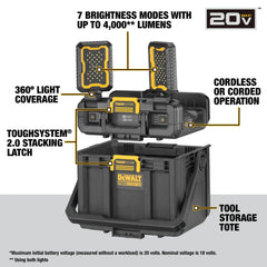 DeWalt DWST08060 TOUGHSYSTEM 2.0 Adjustable Work Light With Storage - image 4