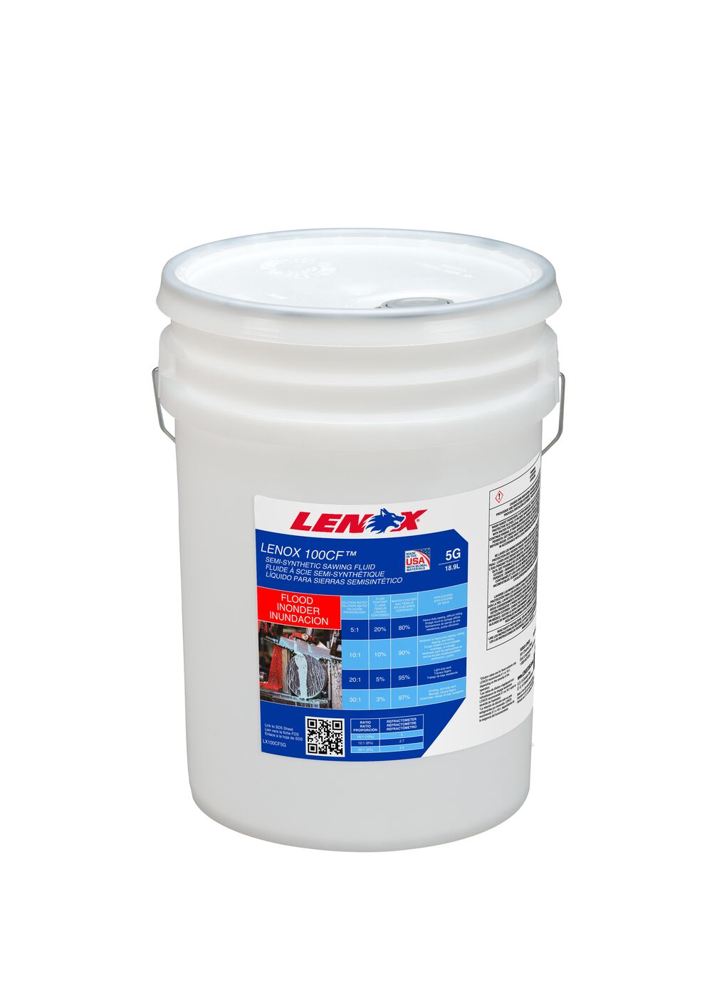 Lenox 1920852 100CF™ Chlorine-Free Band Saw Fluid – 5 Gallon Pail