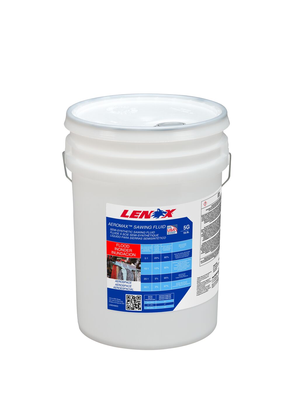 Lenox LXBSAM5G AEROMAX™ Non-Chlorinated Semi-Synthetic Sawing Fluid – 5 Gallon Pail