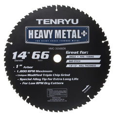 Tenryu HMC-35566DX: 14" x 66 Tooth Heavy Metal Plus Steel Cutting Blade