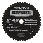 Tenryu HM-23048D: 9" x 48 Tooth Heavy Metal Steel Cutting Blade