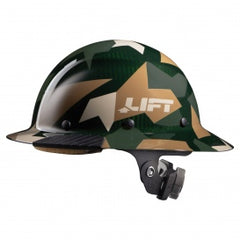 LIFT Safety HDC-20CJ DAX Carbon Fiber Full Brim Hard Hat - Ratchet Suspension - Jungle Camo Gloss