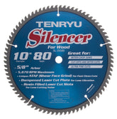 Tenryu SL-25580C: 10" x 80 Tooth Coated Silencer Miter Saw Blade