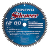 Tenryu SL-30580 12" x 80-Tooth Silencer Series Miter Saw Blade for Finish Cutting