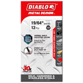 Diablo DMD1964JB 19/64" Metal Demon™ Drill Bits for Mild, Hardened and Stainless Steels