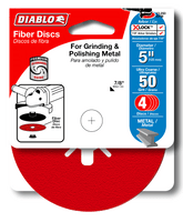 Diablo DCF050050S04G 5" 50-Grit Fiber Discs for Metal (4-Pack)