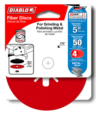 Diablo DCF050050S04G 5" 50-Grit Fiber Discs for Metal (4-Pack)