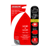 Diablo DCTCAT080H05G 3-7/8" x 5-1/2" 80-Grit CAT/Mouse Hook & Lock™ Detail Sanding Sheets (5-Pack)