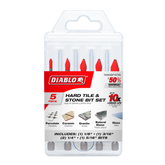 Diablo DMANSP1070S Diablo Hard Tile & Stone Carbide Tipped Drill Bit Set (5-Pieces)