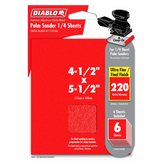 Diablo DCS045220S06G 4-1/2" x 5-1/2" 220-Grit Palm Sander 1/4 Sanding Sheets (6-Pack)