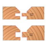 Freud UP191-IC 4-1/8" x 1-1/16"-1-3/16" x 1-1/4" V-Paneling Cutter Sets