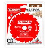 Diablo D053818WMX 5-3/8" x 18-Teeth Fast Framing Saw Blade for Wood