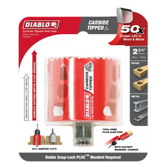 Diablo DHS2750CT 2-3/4" Carbide Teeth Hole Saw for Wood and Metal