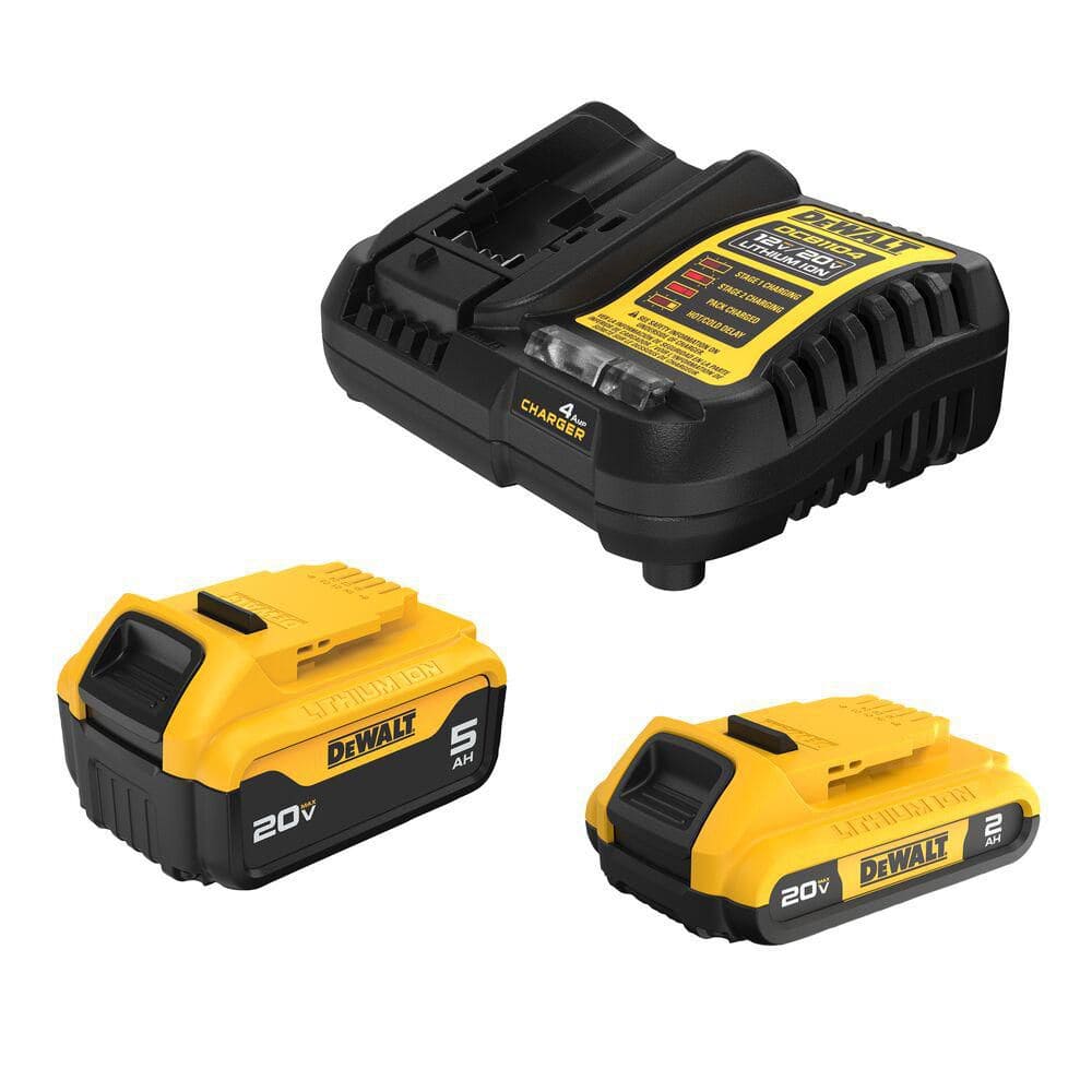 DeWalt DCB225-2 20V MAX Lithium-Ion Battery Kit with 5.0Ah and 2.0Ah Batteries and Charger - image 1