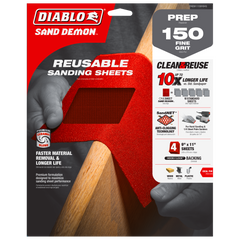 Diablo DND911120H05G 9" x 11" 120-Grit SandNET™ Reusable Sanding Sheets (5-Piece)