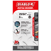 Diablo DMD2964JB 29/64" Metal Demon™ Drill Bits for Mild, Hardened and Stainless Steels