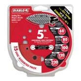 Diablo DCD050ASTH15G 5" Hook & Lock™ ROS Sanding Disc Set (15-Piece)