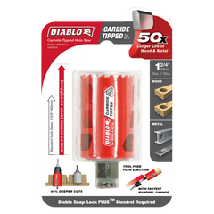 Diablo DHS1750CT 1-3/4" Carbide Teeth Hole Saw for Wood and Metal