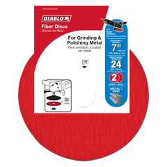 Diablo DCF070024S02G 7" 24-Grit Fiber Discs for Metal (2-Pack)