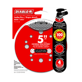 Diablo DCD050100H04G 5" 100-Grit Hook & Lock™ ROS Sanding Discs (4-Pack)