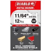 Diablo DMD1164JB 11/64" Metal Demon™ Drill Bits for Mild, Hardened and Stainless Steels