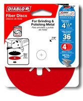 Diablo DCF045036S04G 4-1/2" 36-Grit Fiber Discs for Metal (4-Pack)