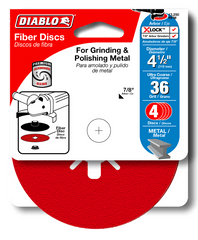Diablo DCF045036S04G 4-1/2" 36-Grit Fiber Discs for Metal (4-Pack)