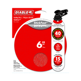 Diablo DCD060040P15G 6" 40-Grit StickFast™ ROS Sanding Discs (15-Pack)